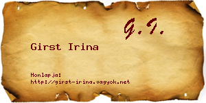 Girst Irina névjegykártya